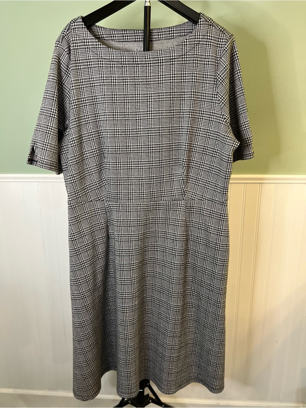 croft & barrow Black and White Glen Plaid Midi Dress. Size XXL